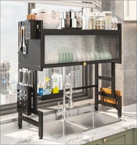 kitchen rack black
