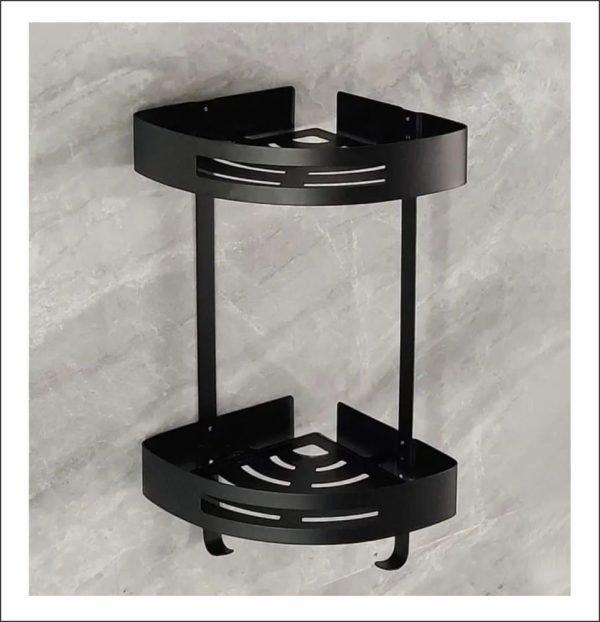 Double Corner Shelf Black Double Corner Shelf Black